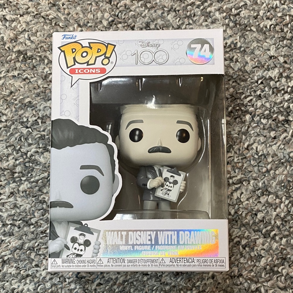 Funko Pop Icons Walt Disney Gray and Black Figure